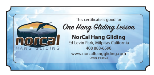 NorCal Hang Gliding gift certificate